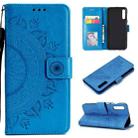 For Sony Xperia 10 II Totem Flower Embossed Horizontal Flip TPU + PU Leather Case with Holder & Card Slots & Wallet(Blue) - 1