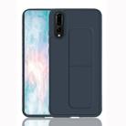 For Huawei P20 Shockproof PC + TPU Protective Case with Wristband & Holder(Dark Blue) - 1