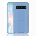 For Galaxy S10 Shockproof PC + TPU Protective Case with Wristband & Holder(Blue) - 1