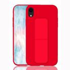 For iPhone XR Shockproof PC + TPU Protective Case with Wristband & Holder(Red) - 1