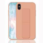 For iPhone XS Shockproof PC + TPU Protective Case with Wristband & Holder(Rose Gold) - 1