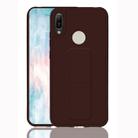 For Huawei Y6 (2019) Shockproof PC + TPU Protective Case with Wristband & Holder(Coffee) - 1