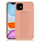 For iPhone 11 Shockproof PC + TPU Protective Case with Wristband & Holder(Rose Gold) - 1