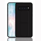 For Galaxy S10+ Shockproof PC + TPU Protective Case with Wristband & Holder(Black) - 1