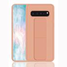 For Galaxy S10+ Shockproof PC + TPU Protective Case with Wristband & Holder(Rose Gold) - 1