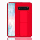 For Galaxy S10e Shockproof PC + TPU Protective Case with Wristband & Holder(Red) - 1