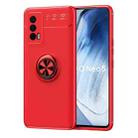 For vivo iQOO Neo5 Metal Ring Holder 360 Degree Rotating TPU Case(Red+Red) - 1