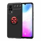 For vivo S9e Metal Ring Holder 360 Degree Rotating TPU Case(Black+Red) - 1