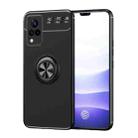 For vivo S9 Metal Ring Holder 360 Degree Rotating TPU Case(Black+Black) - 1