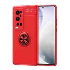 For vivo X60 Pro Plus Metal Ring Holder 360 Degree Rotating TPU Case(Red+Red) - 1