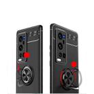 For vivo X60 Pro Plus Metal Ring Holder 360 Degree Rotating TPU Case(Black+Red) - 4