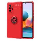 For Xiaomi Redmi Note 10 Pro Metal Ring Holder 360 Degree Rotating TPU Case(Red+Red) - 1