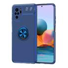 For Xiaomi Redmi Note 10 Metal Ring Holder 360 Degree Rotating TPU Case(Blue+Blue) - 1
