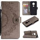 For Motorola Moto G7 Totem Flower Embossed Horizontal Flip TPU + PU Leather Case with Holder & Card Slots & Wallet(Grey) - 1