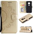 For Motorola Moto G7 Totem Flower Embossed Horizontal Flip TPU + PU Leather Case with Holder & Card Slots & Wallet(Gold) - 1