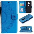 For Motorola Moto G7 Totem Flower Embossed Horizontal Flip TPU + PU Leather Case with Holder & Card Slots & Wallet(Blue) - 1