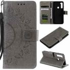 For Motorola Moto G8 Power Totem Flower Embossed Horizontal Flip TPU + PU Leather Case with Holder & Card Slots & Wallet(Grey) - 1