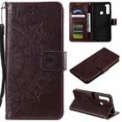 For Motorola Moto G8 Power Totem Flower Embossed Horizontal Flip TPU + PU Leather Case with Holder & Card Slots & Wallet(Brown) - 1