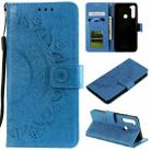 For Motorola Moto G8 Power Totem Flower Embossed Horizontal Flip TPU + PU Leather Case with Holder & Card Slots & Wallet(Blue) - 1