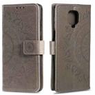 For Motorola Moto G9 Play Totem Flower Embossed Horizontal Flip TPU + PU Leather Case with Holder & Card Slots & Wallet(Grey) - 1