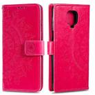 For Motorola Moto G9 Play Totem Flower Embossed Horizontal Flip TPU + PU Leather Case with Holder & Card Slots & Wallet(Red) - 1