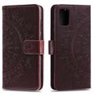 For Motorola Moto G9 Plus Totem Flower Embossed Horizontal Flip TPU + PU Leather Case with Holder & Card Slots & Wallet(Brown) - 1