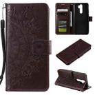 For Xiaomi Redmi 9 Totem Flower Embossed Horizontal Flip TPU + PU Leather Case with Holder & Card Slots & Wallet(Brown) - 1