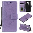 For Xiaomi Redmi 9 Totem Flower Embossed Horizontal Flip TPU + PU Leather Case with Holder & Card Slots & Wallet(Purple) - 1