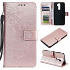 For Xiaomi Redmi 9 Totem Flower Embossed Horizontal Flip TPU + PU Leather Case with Holder & Card Slots & Wallet(Rose Gold) - 1