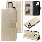 For Xiaomi Redmi 9C Totem Flower Embossed Horizontal Flip TPU + PU Leather Case with Holder & Card Slots & Wallet(Gold) - 1