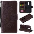 For Xiaomi Redmi K20 / K20 Pro Totem Flower Embossed Horizontal Flip TPU + PU Leather Case with Holder & Card Slots & Wallet(Brown) - 1