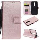 For Xiaomi Redmi K20 / K20 Pro Totem Flower Embossed Horizontal Flip TPU + PU Leather Case with Holder & Card Slots & Wallet(Rose Gold) - 1