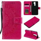 For Xiaomi Redmi Note 8 Pro Totem Flower Embossed Horizontal Flip TPU + PU Leather Case with Holder & Card Slots & Wallet(Red) - 1