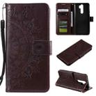 For Xiaomi Redmi Note 8 Pro Totem Flower Embossed Horizontal Flip TPU + PU Leather Case with Holder & Card Slots & Wallet(Brown) - 1