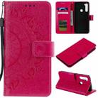 For Xiaomi Redmi Note 8 Totem Flower Embossed Horizontal Flip TPU + PU Leather Case with Holder & Card Slots & Wallet(Red) - 1