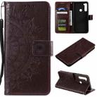 For Xiaomi Redmi Note 8 Totem Flower Embossed Horizontal Flip TPU + PU Leather Case with Holder & Card Slots & Wallet(Brown) - 1