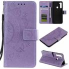 For Xiaomi Redmi Note 8 Totem Flower Embossed Horizontal Flip TPU + PU Leather Case with Holder & Card Slots & Wallet(Purple) - 1