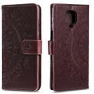 For Xiaomi Redmi Note 9 Pro Totem Flower Embossed Horizontal Flip TPU + PU Leather Case with Holder & Card Slots & Wallet(Brown) - 1