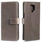 For Xiaomi Redmi Note 9 Pro Totem Flower Embossed Horizontal Flip TPU + PU Leather Case with Holder & Card Slots & Wallet(Grey) - 1