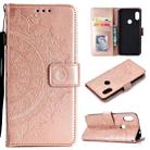 For Xiaomi Redmi Note 7 Totem Flower Embossed Horizontal Flip TPU + PU Leather Case with Holder & Card Slots & Wallet(Rose Gold) - 1