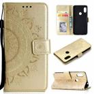 For Xiaomi Redmi Note 7 Totem Flower Embossed Horizontal Flip TPU + PU Leather Case with Holder & Card Slots & Wallet(Gold) - 1