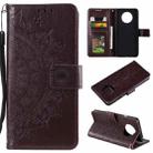 For Xiaomi Redmi Note 9T Totem Flower Embossed Horizontal Flip TPU + PU Leather Case with Holder & Card Slots & Wallet(Brown) - 1