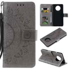 For Xiaomi Redmi Note 9T Totem Flower Embossed Horizontal Flip TPU + PU Leather Case with Holder & Card Slots & Wallet(Grey) - 1