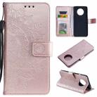 For Xiaomi Redmi Note 9T Totem Flower Embossed Horizontal Flip TPU + PU Leather Case with Holder & Card Slots & Wallet(Rose Gold) - 1