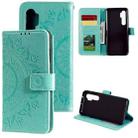 For Xiaomi Mi Note 10 Lite Totem Flower Embossed Horizontal Flip TPU + PU Leather Case with Holder & Card Slots & Wallet(Green) - 1