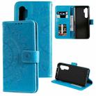 For Xiaomi Mi Note 10 Lite Totem Flower Embossed Horizontal Flip TPU + PU Leather Case with Holder & Card Slots & Wallet(Blue) - 1