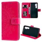 For Xiaomi Mi Note 10 Lite Totem Flower Embossed Horizontal Flip TPU + PU Leather Case with Holder & Card Slots & Wallet(Red) - 1