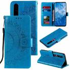 For Xiaomi Mi 10 Pro 5G Totem Flower Embossed Horizontal Flip TPU + PU Leather Case with Holder & Card Slots & Wallet(Blue) - 1