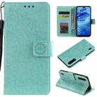 For Xiaomi Mi A3 / CC9e Totem Flower Embossed Horizontal Flip TPU + PU Leather Case with Holder & Card Slots & Wallet(Green) - 1