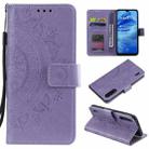 For Xiaomi Mi A3 / CC9e Totem Flower Embossed Horizontal Flip TPU + PU Leather Case with Holder & Card Slots & Wallet(Purple) - 1